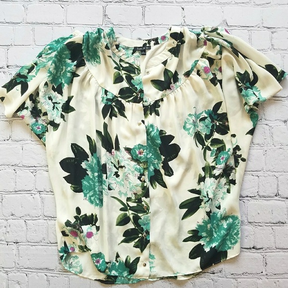 Sami & Jo Button Up Blouse Floral Top Sz Small - Picture 1 of 8